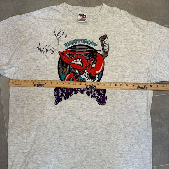 Vintage Shreveport Mudbugs Signed Single Stitch T-Shirt 1997– 98 WPHL – XL - Picture 6 of 8